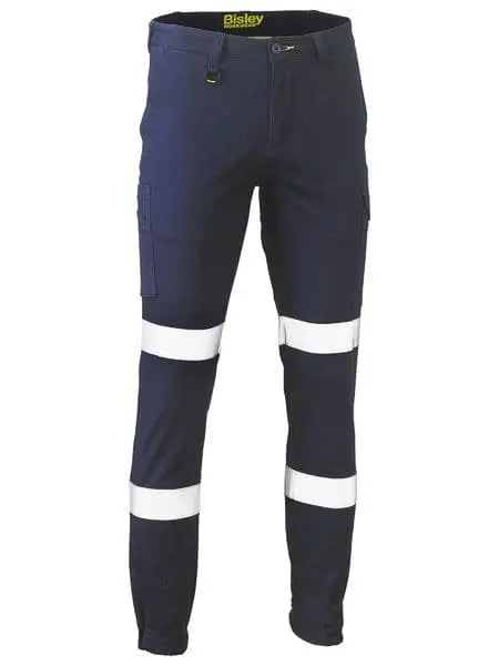 Bisley Taped Biomotion Stretch Cotton Drill Cargo Cuffed Pants BPC6028T Bisley Workwear